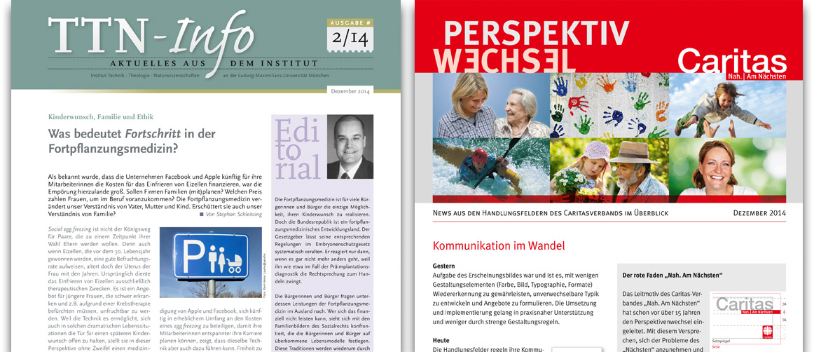 Newsletter für das TTN-Institut und für den Caritasverband München und Freising