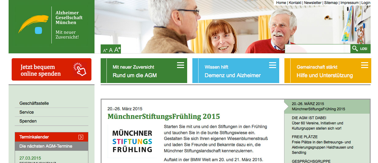 Website Alzheimer Gesellschaft München
