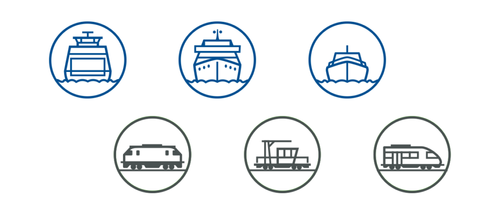 Proton Motor Piktogramme Rail Maritime